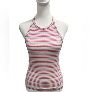 New American Eagle Summer Halterneck Tied Backless Stretch Y2K Crop Top